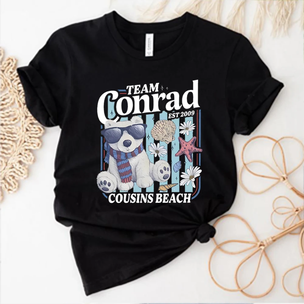 Equipe Conrad Junior Mint Bear Camiseta Verão I Turned Pretty Camiseta TSITP Camisa Cousins Camisas de Praia Verão Romance Book Tops