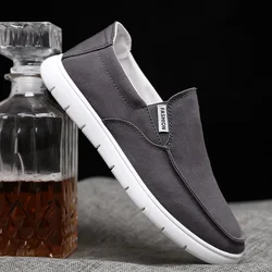 Men's Summer Canvas Shoes New Outdoor Breathable Comfortable Sneakers Fashion Slip-on Flat Shoes Casual Walking Shoes for Men