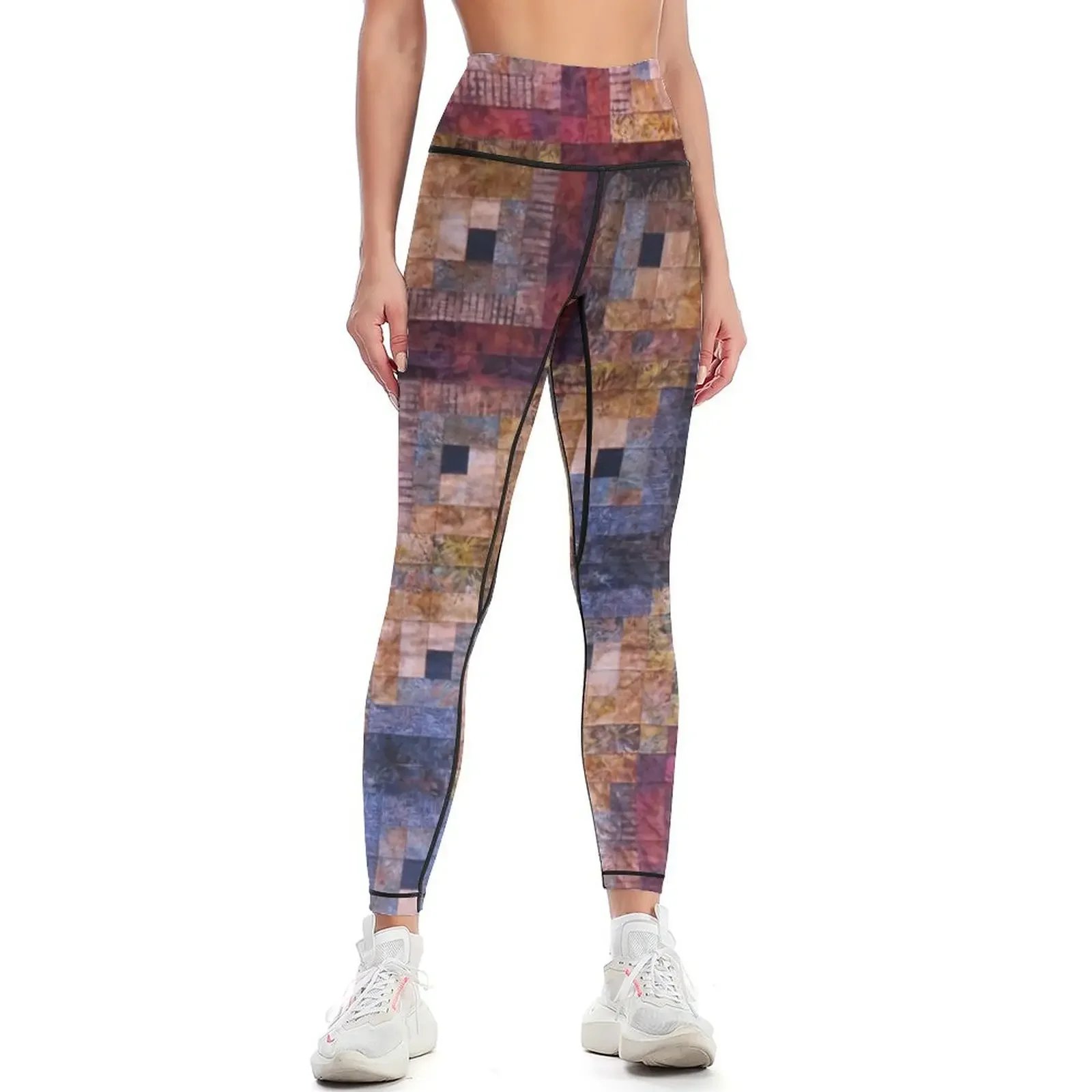 

Autumn Leaves Log Cabin Quilt Leggings Sports pants for Women's tights sports for push up Women's high waist Womens Leggings