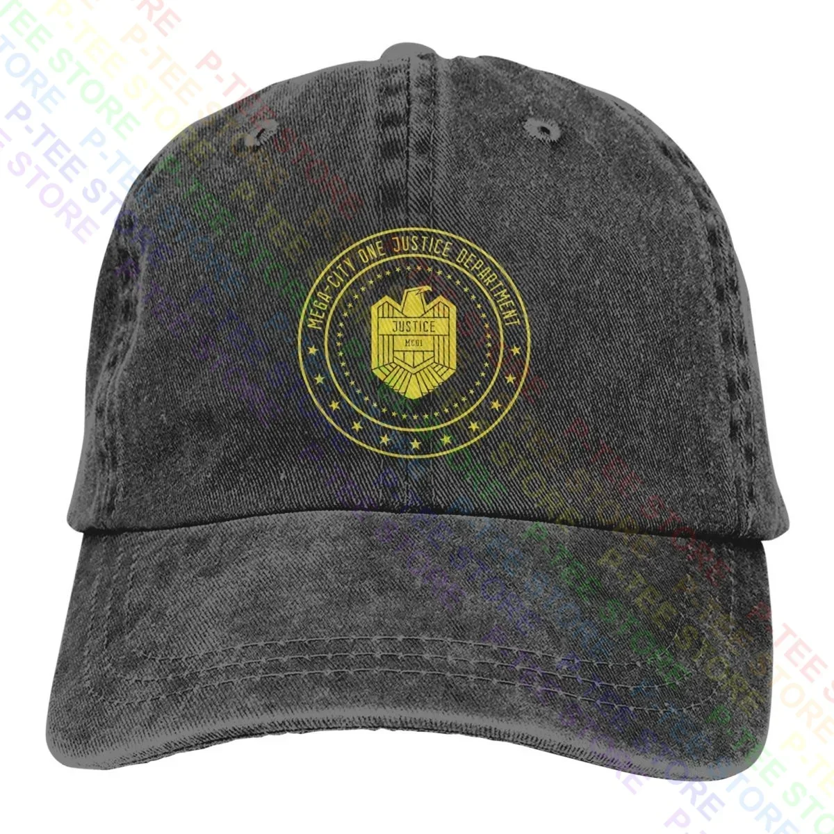 Mega City One Justice Dept Logo Ii - Judge Comic Dredd Department Eagle Washed Denim Baseball Cap Trucker Hats Rare