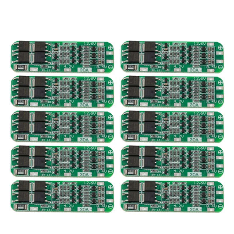 

B28C-50Pcs 3S 20A BMS 18650 Li- Lithium Battery Charger Module BMS Protection Board PCB 11.1V 12V 12.6V Module