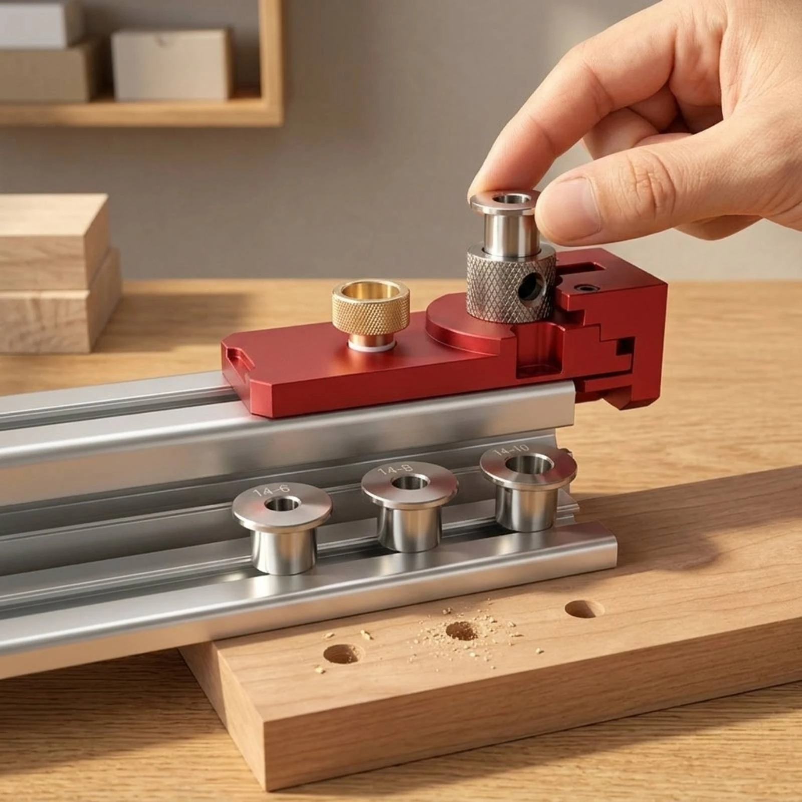 4 Pieces Drill Guide Sleeve Threaded Reducing Guide Sleeve Drill Bushing Kit Accurate Tool Accessory Stable for Woodworkers