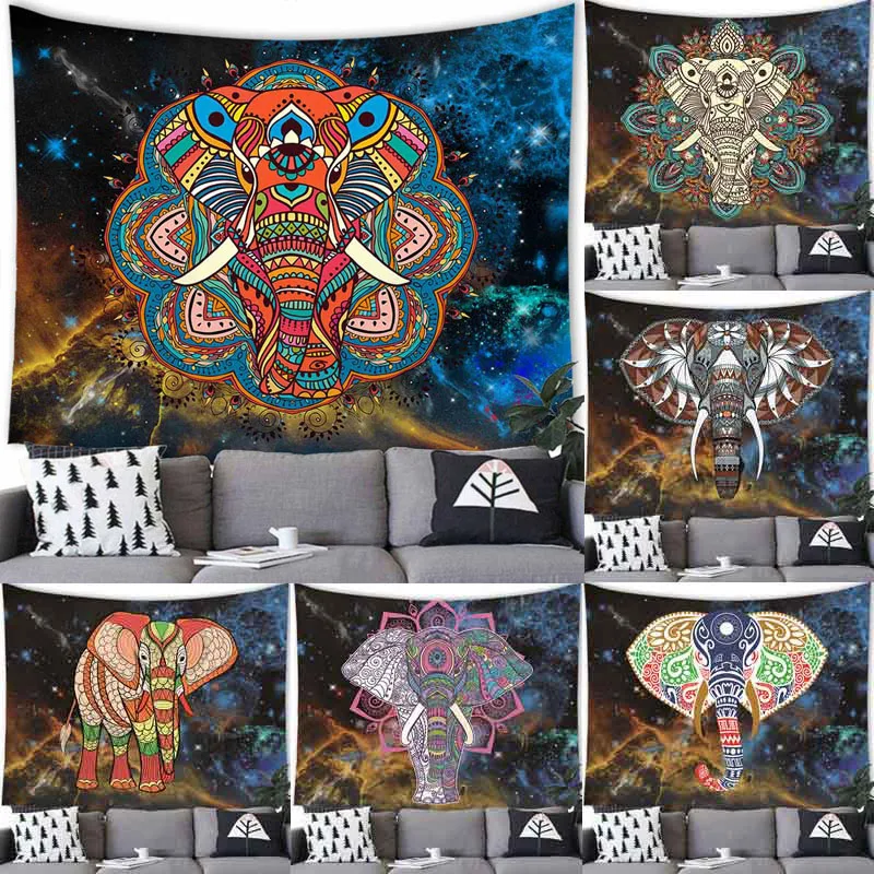 Elephant Totem Tapestry Wall Hanging Elephant Totem Decor Tapestry Home Room Decoration Background Elephant Wall Decor