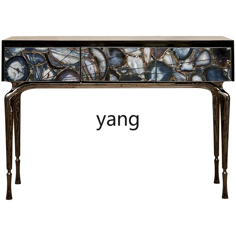 LH  entrance simple entry foyer decorative cabinet end view table furniture