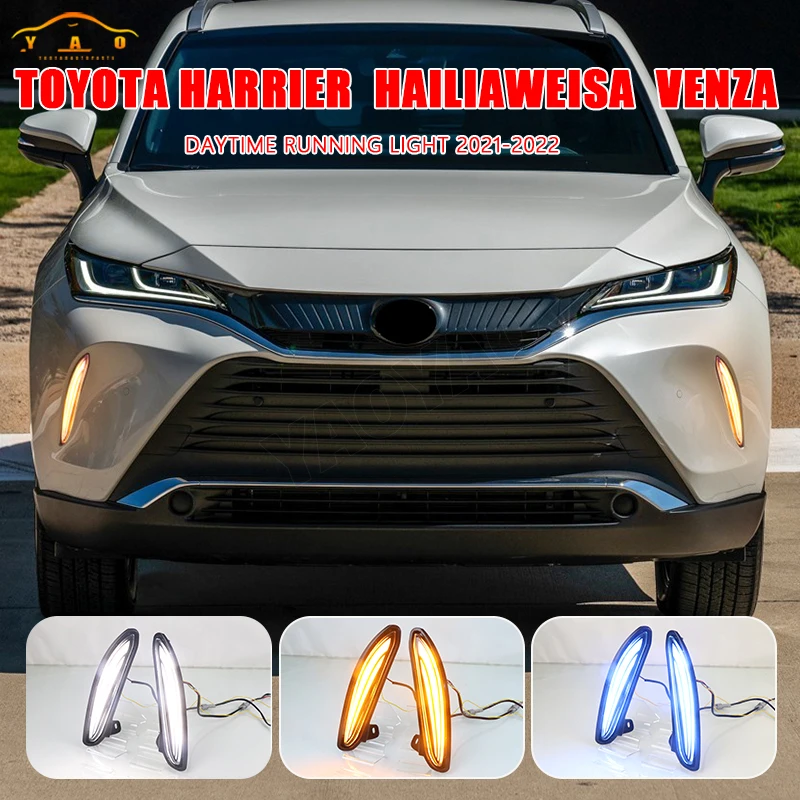 

Led Daytime Running Light Fog Lamp For Toyota Harrier Venza 2020 2021 2022 Bumper Driving DRL Turn Signal