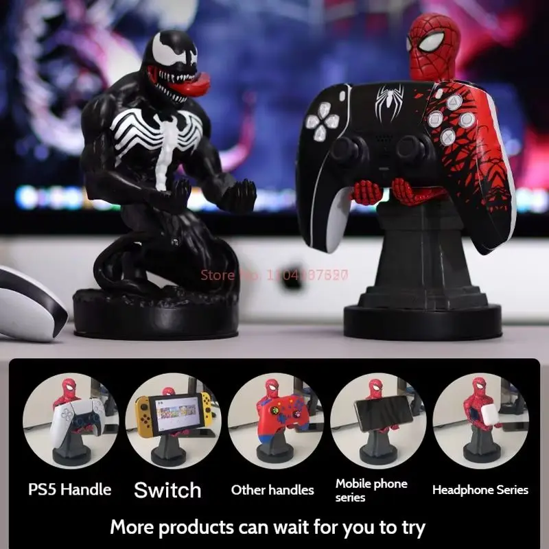 New Avengers Anime Spider-Man Venom Ps5 Xbox Base Display Action Figure Toys Bracket Deadpool Mobile Phone Ps4 Holder Model Doll