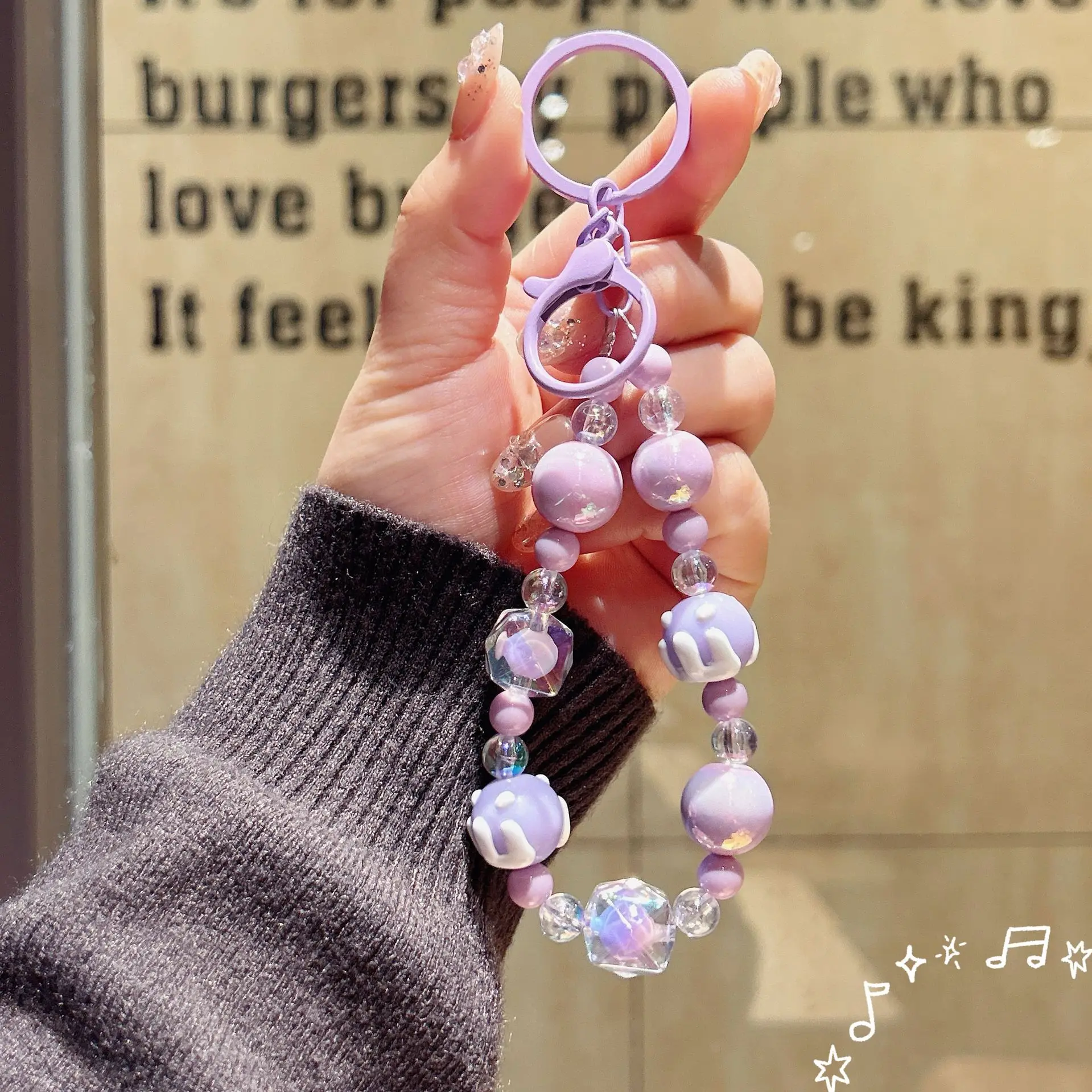 

Creative, Fresh, and Pastel-Colored Beaded Keychain: Fashionable and Trendy for Girls—Perfect as a Phone Case Accessory