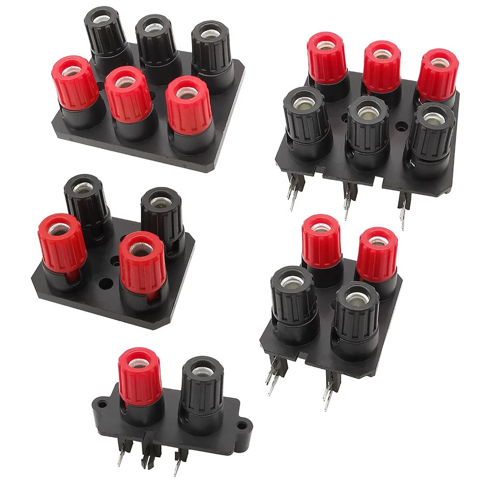 1 szt. 2/4/6 pozycji 4mm gniazdo bananowe zewnętrzne gniazdo audio głośnik wzmacniacz śrubowy słupek zaciskowy złącze proste/zagięty Pin