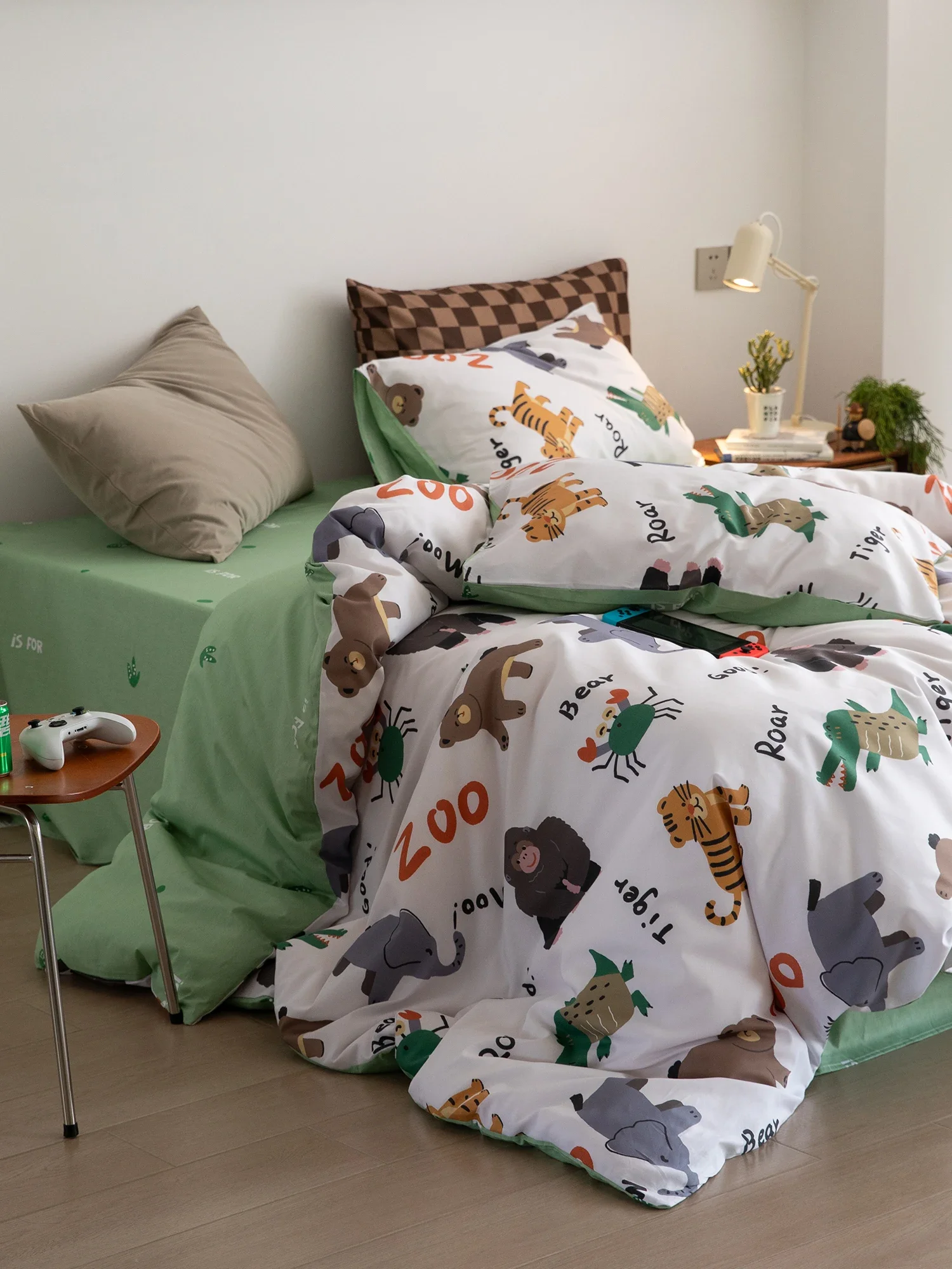 

Cotton pure cotton bed four-piece set cute student dormitory bed sheet quilt cover bed hat children's bedding