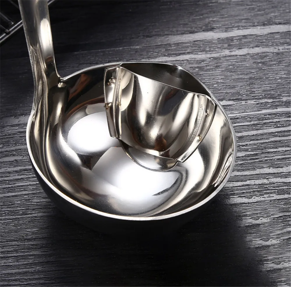 Stainless Steel Colander Spoon Soup Colander Kitchen Soup Gravy Oil Soup Fat Separator Ladles Skimmer Spoon Soup Colander