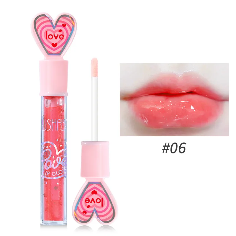 USHAS 3 colorful mirror pearl with flash lip glaze lasting color doe lip moisturizing moisturizing lip honey