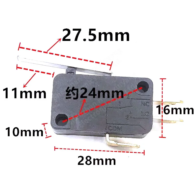 10PCS Micro Switch Limit Switch Self-Resetting Switch Long Rod 3 Feet KW 16 (5) A 250V