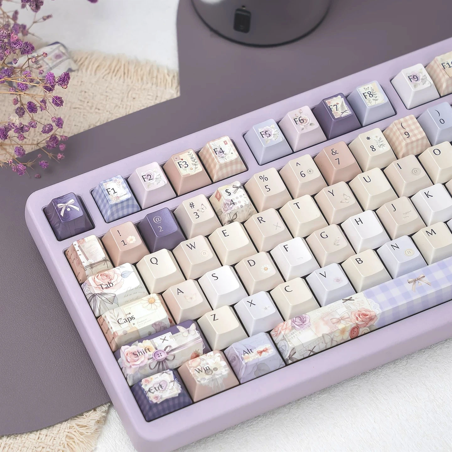 MAIMOOO Keycap Purple Metallic Texture Pearl Aula Ajazz Keyboard Keycap Customized Magnetic Switch Keycaps PBT CHERRY PBT