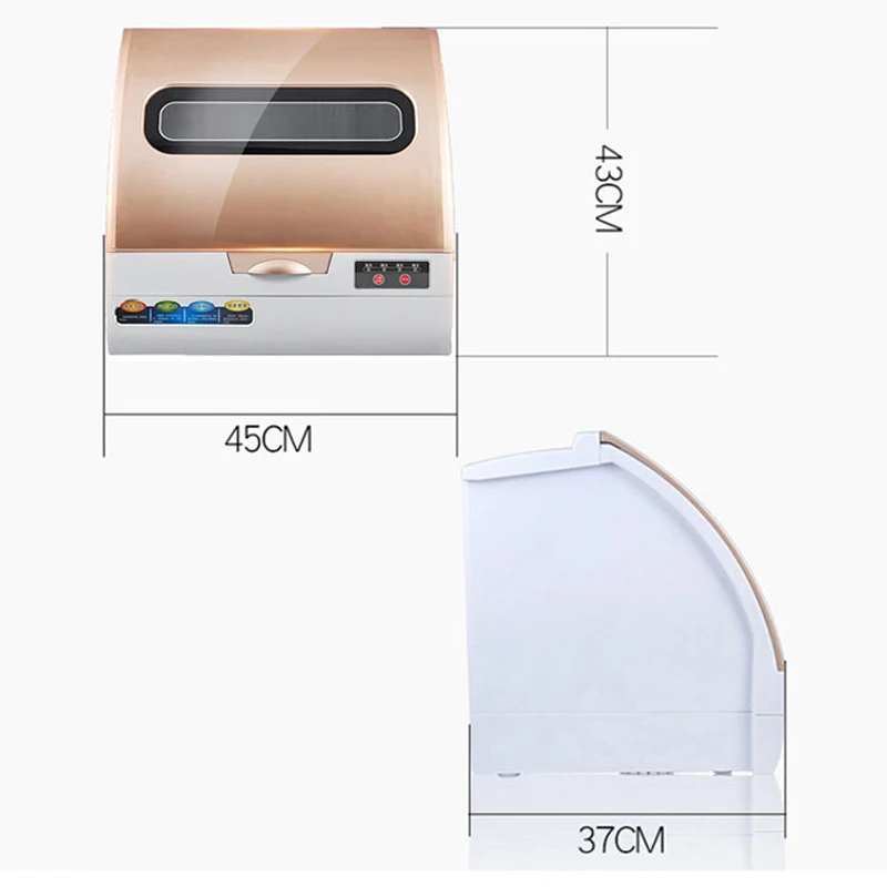 Mesin Pencuci Piring 800W Desktop Rumah Sterilisasi dan Pembersihan Sepenuhnya Otomatis Mesin Pencuci Piring Mini Terintegrasi 220V 50Hz