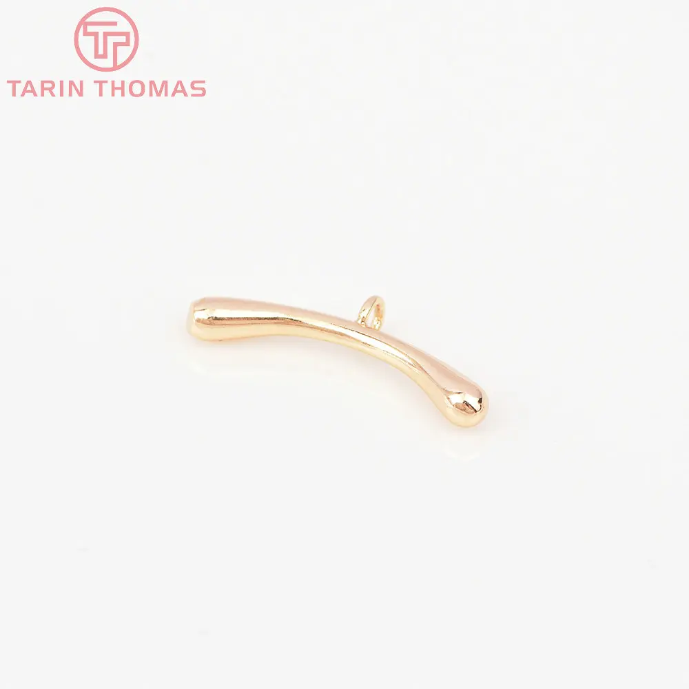 (3129)  24K Gold Color Plated Brass with Zircon Heart Bracelet O Toggle Clasps High Quality Jewelry Making Findings Accessories
