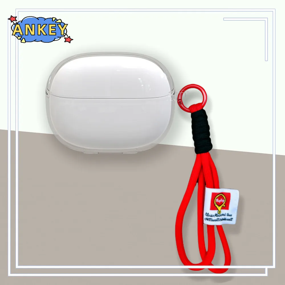 Clear Case for Redmi Buds 5 Pro TPU Protective Transparent Covers Redmi Buds5pro Lanyard Bluetooth Earphone Portable Shell