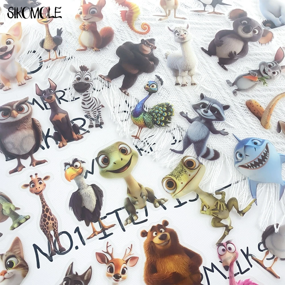 50PCS การ์ตูนตลกสัตว์เล็ก Graffiti สติกเกอร์สัตว์เลี้ยงโปร่งใส Decals ของเล่นเครื่องเขียนกีตาร์จักรยานแล็ปท็อปกระเป๋าเดินทางสติกเกอร์
