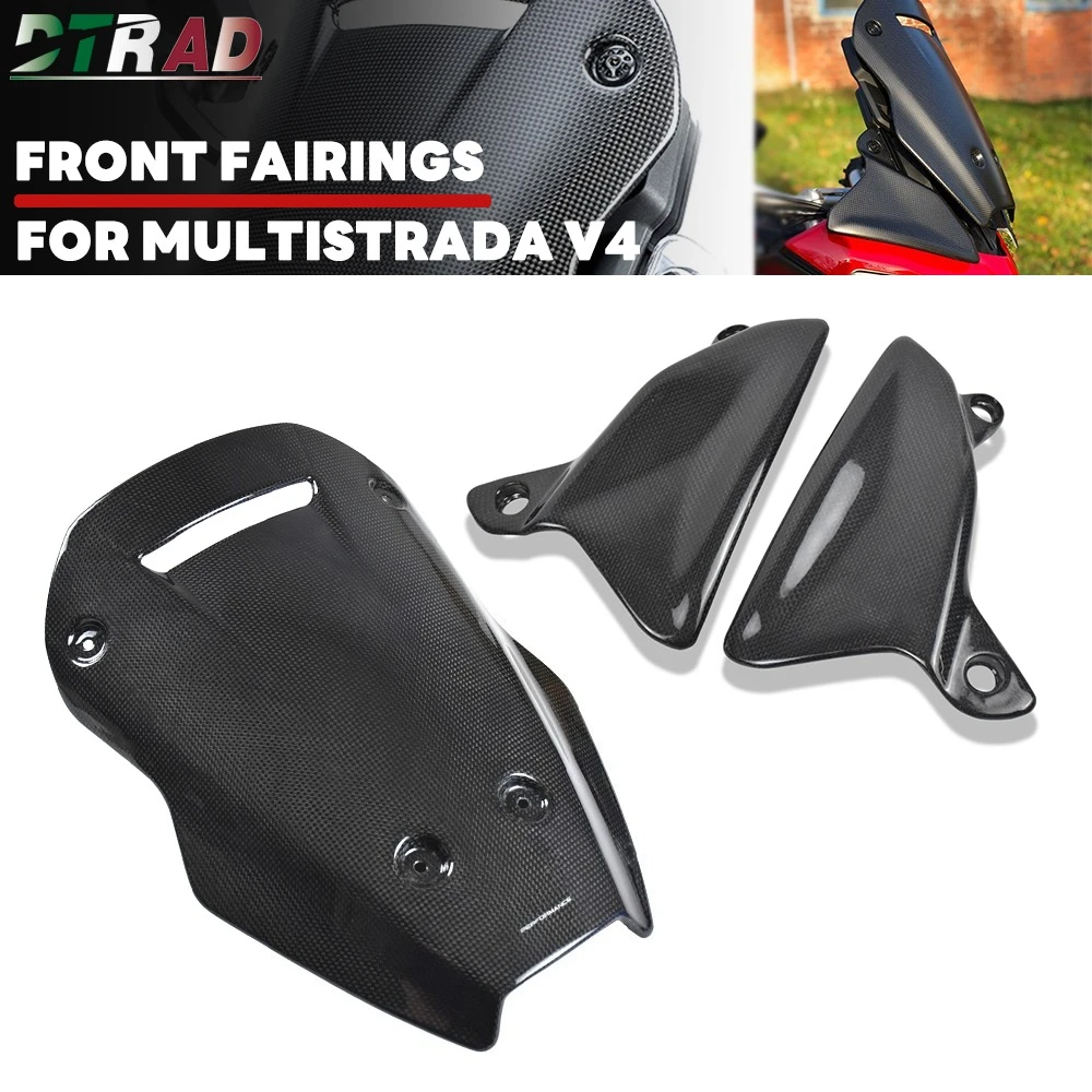 

For DUCATI Multistrada V4 S Pikes Peak Rally RS 2021-2025 Carbon Fiber Front Fairings Windshield Side Panels Air Deflector Kits