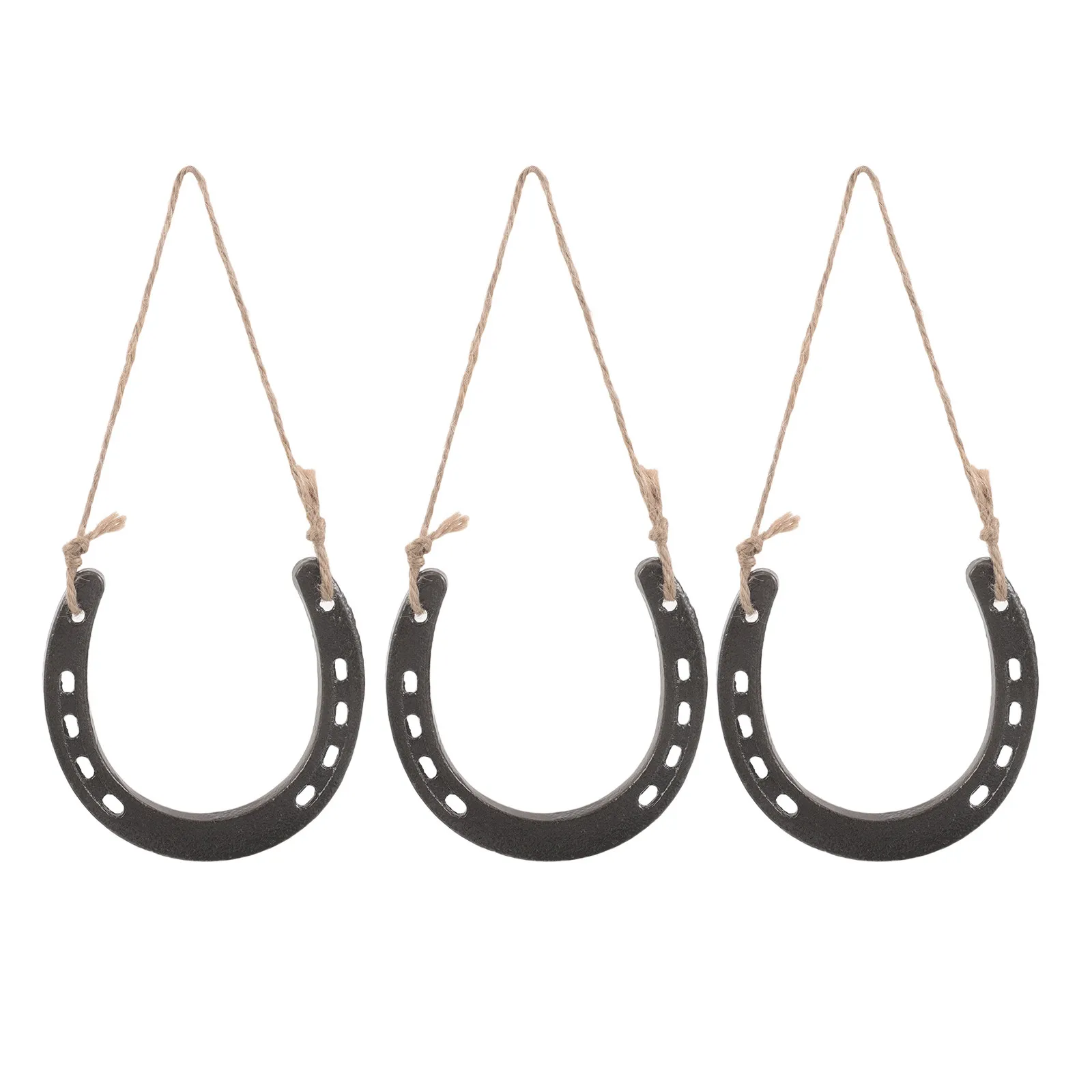 3 Pcs Cast Iron Horseshoe Pendant For Housewarming Good Luck Home Decoration Centerpiece Wall Horseshoes Lucky Charm