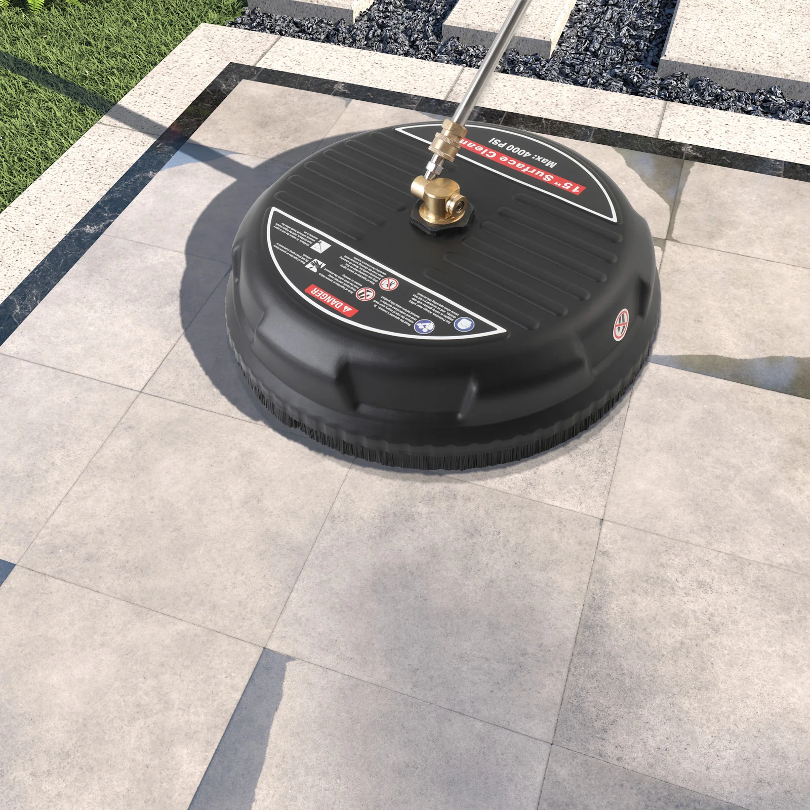 15インチブラシ洗浄機1/4インチクイックリリース洗車ノズル4000PSI高圧洗浄機洗浄