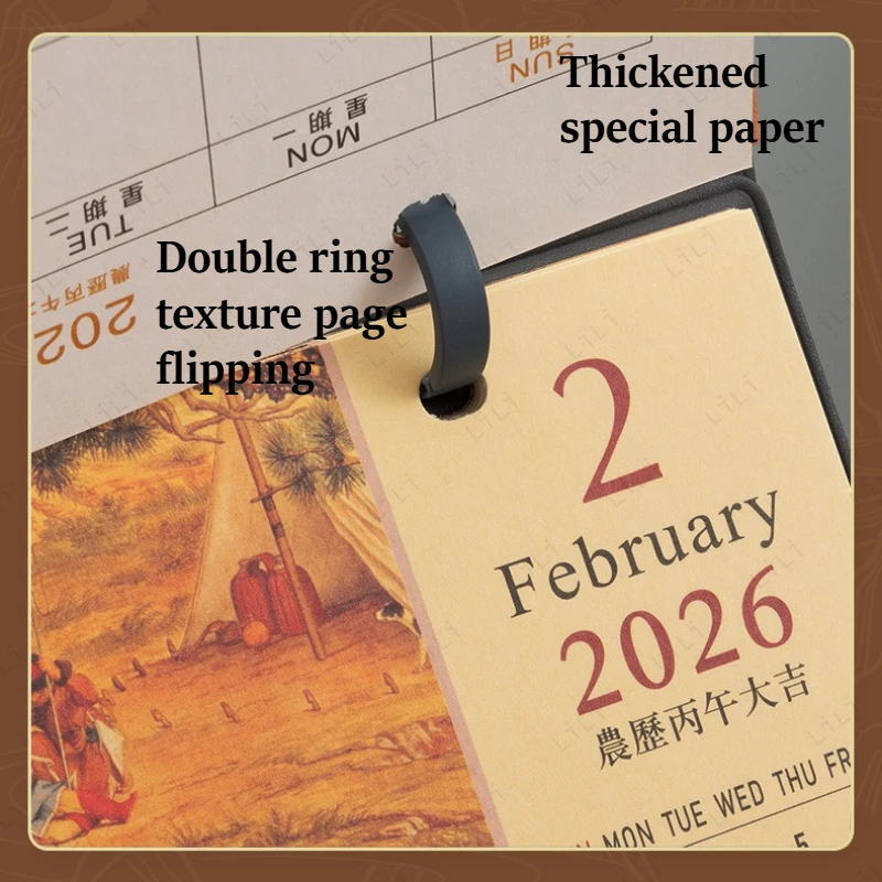 Kalender Kulit Kreatif 2026, Perencanaan Kalender Meja, Ornamen Kalender, Hadiah Bisnis, Hadiah Pendamping Rapat Tahunan Perusahaan