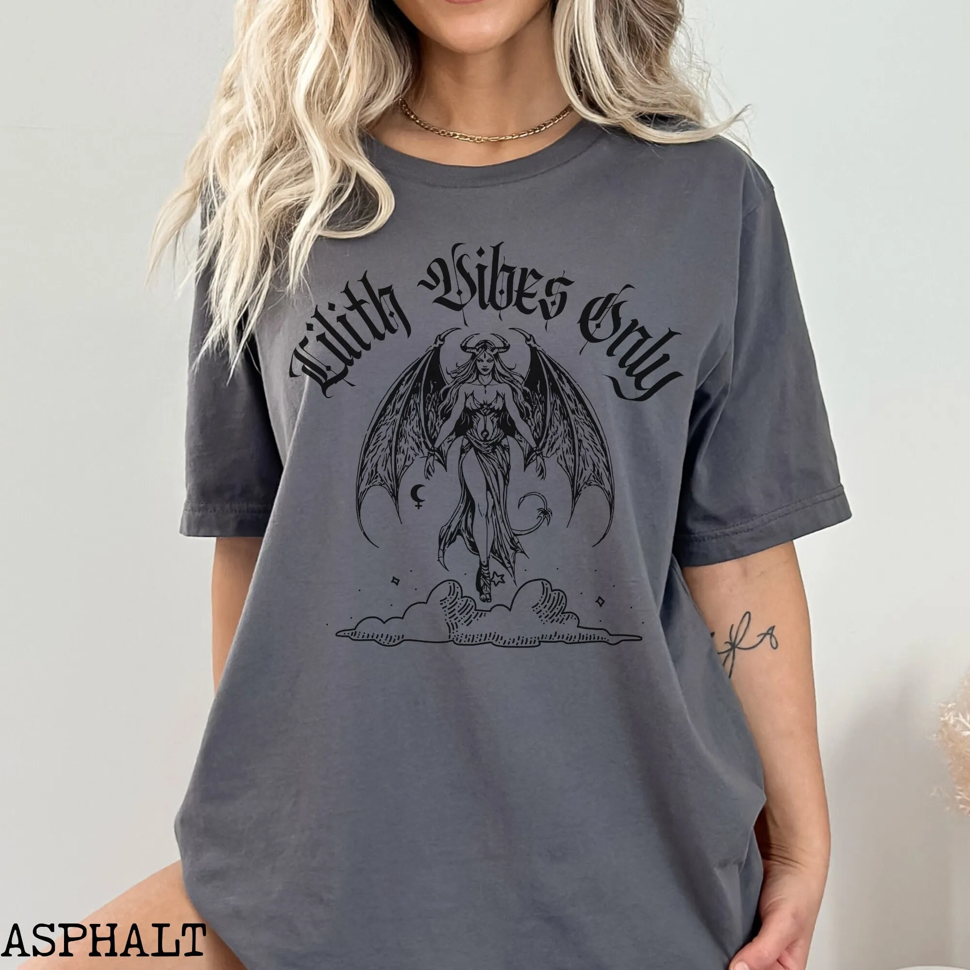 Goddess Lilith T Shirt Feminist Divine Feminine Power Goth Satanism Pagan Witchcraft Apparel Dark Witchy Present