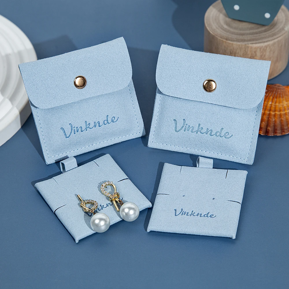 

Пользовательский логотип, синяя сумка-органайзер из микрофибры 8x8 см с картой, ювелирные изделия, кольца, серьги, кулон, органайзер, сумка для хранения подарков