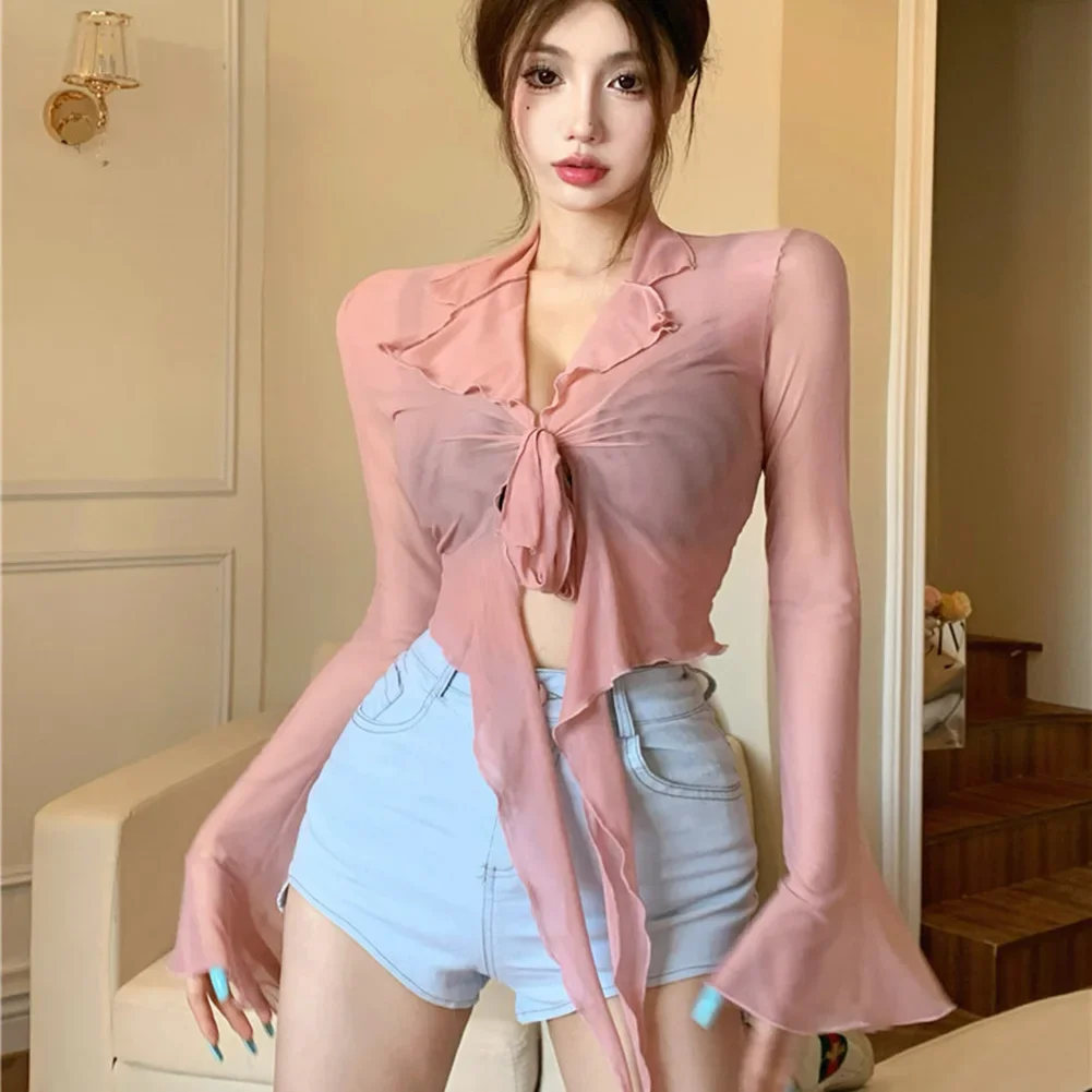 

For Daily Use Spring Summer Top Hot Girl Shirt Perfect For Spring Brand New Condition Daily Wear Moderate Elastic