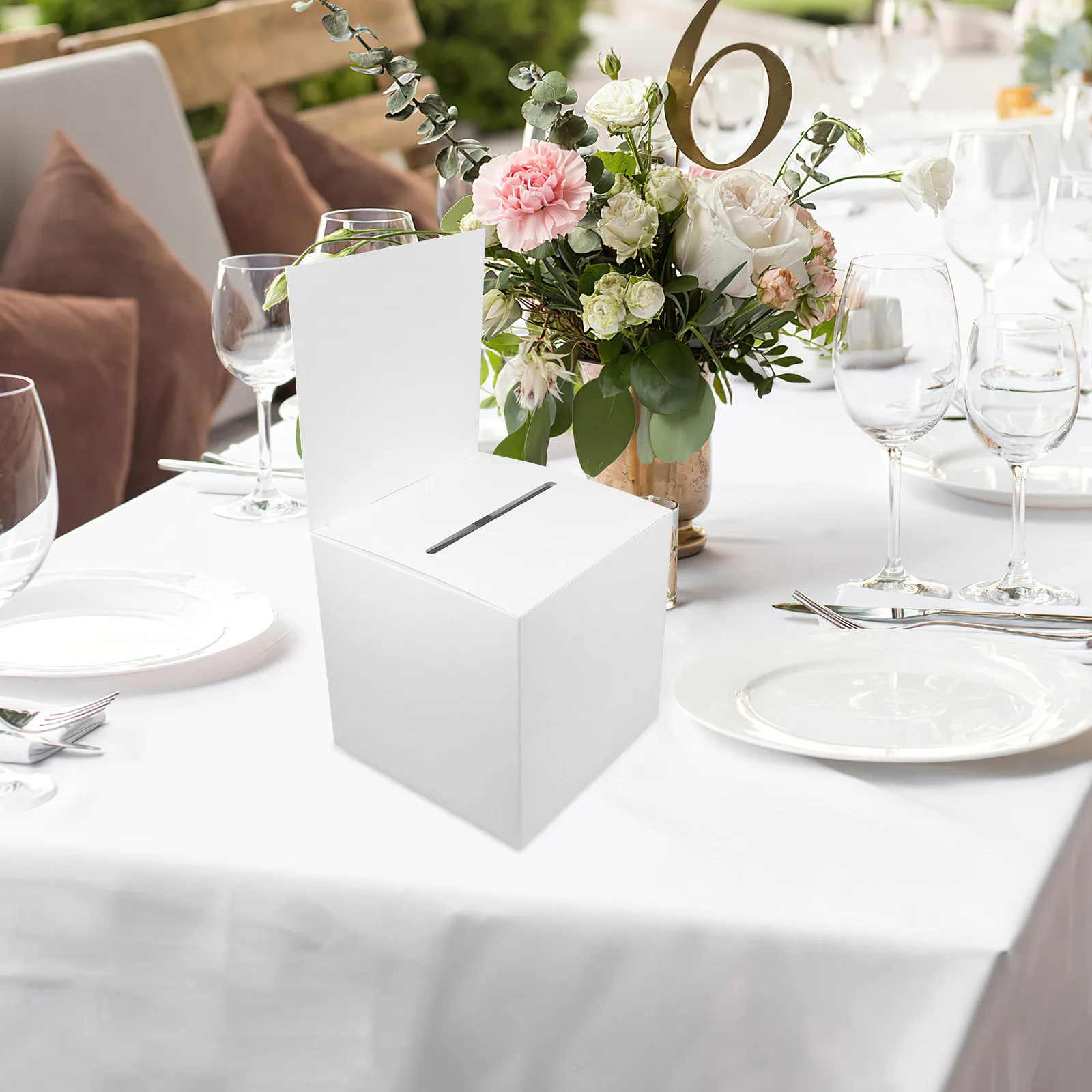 4 Stuks Papieren Loterij Doos Multifunctionele Stemmen Opbergdoos Voor Party Meeting Donatie Stembiljet Ticket Houder Papier Loterij doos