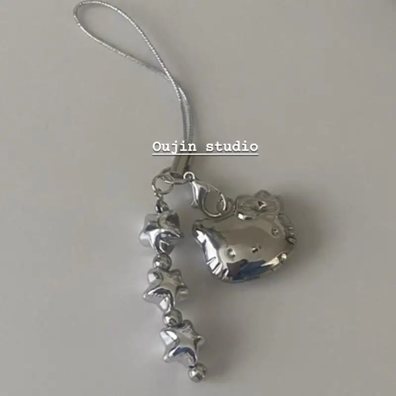 

Kawaii Sanrio Hello Kitty Retro Star Phone Chain Friend Creative Cartoon Zipper Accessories Ccd Keychain Girls Birthday Gift