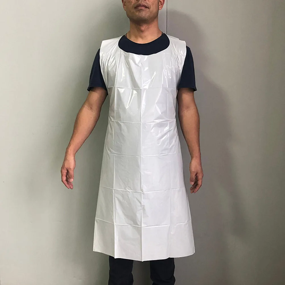 

12 Pcs Thickened PE Plastic Apron Serving Sleeveless Housework Oil-proof