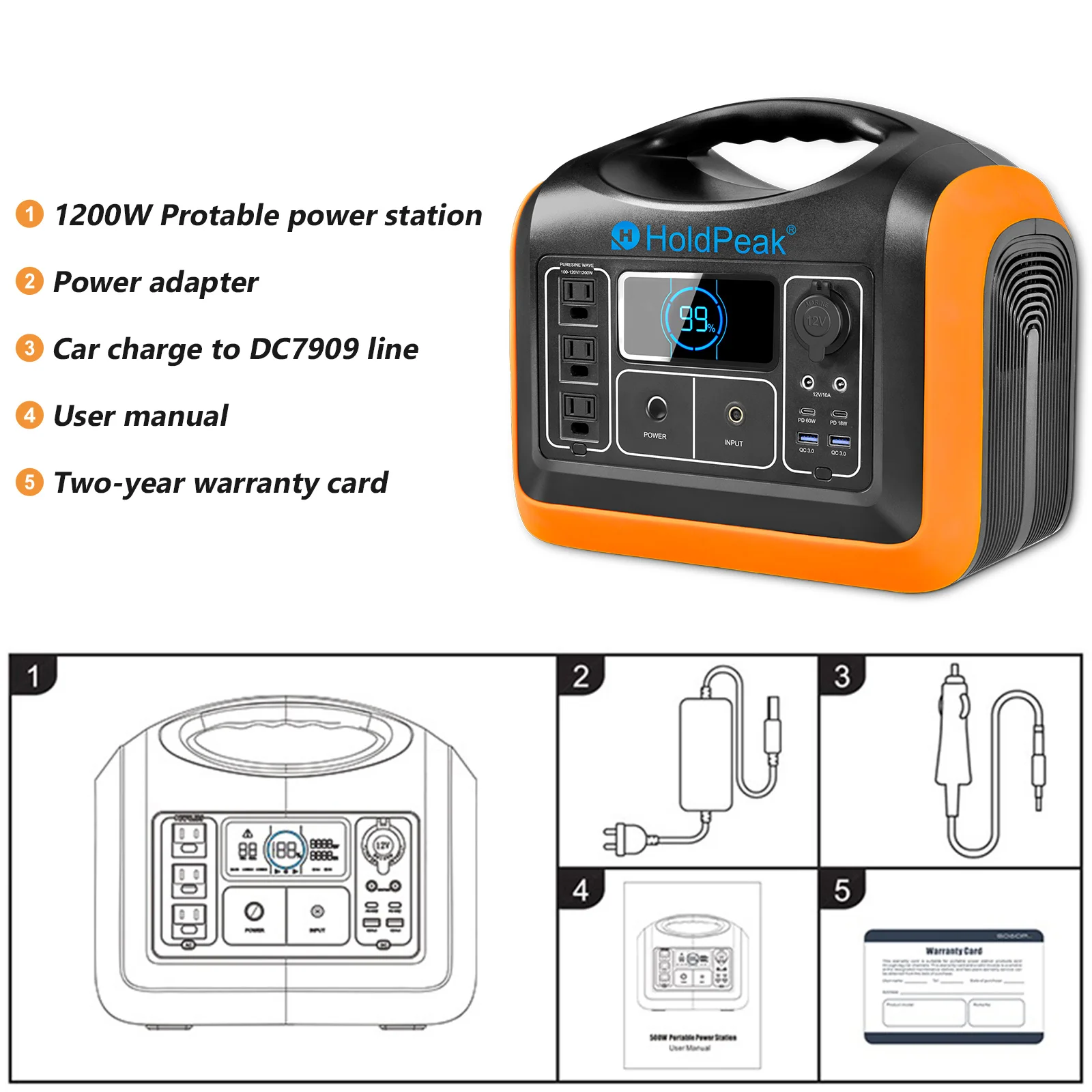 Portable Power Bank Station, Outdoor Solar, Huge Energy Brings, Car Charger, Emergency Power for Camping, 1000W, 200V, 252000mAh