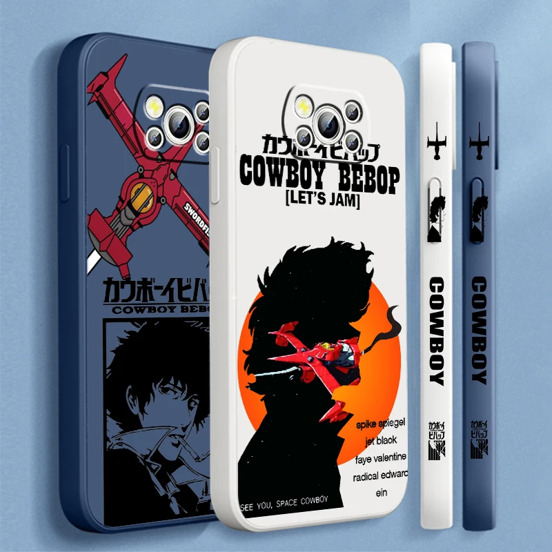 C-Cowboy B-Bebop Cartoon Cool Liquid Left Rope For Xiaomi Mi Poco X6 X5 X4 X3 M6 M5 M5S M4 M3 F5 F4 F3 C65 C55 C40 Pro 5G 4G