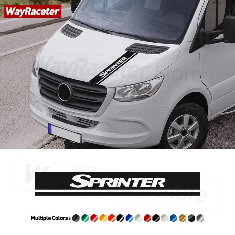 Etiqueta engomada de las rayas del capó del vinilo de la fibra de carbono del capó del coche para Mercedes Benz Sprinter 907 906 903 910 905 todoterreno Van Sport eSprinter