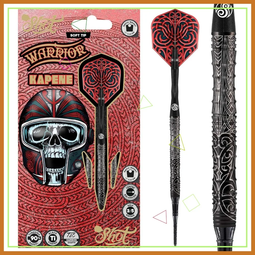 

90% Tungsten Soft Tip Darts Set, 18g/20g, Center Balanced, Handcrafted in New Zealand, Plastic Tip Bar Darts