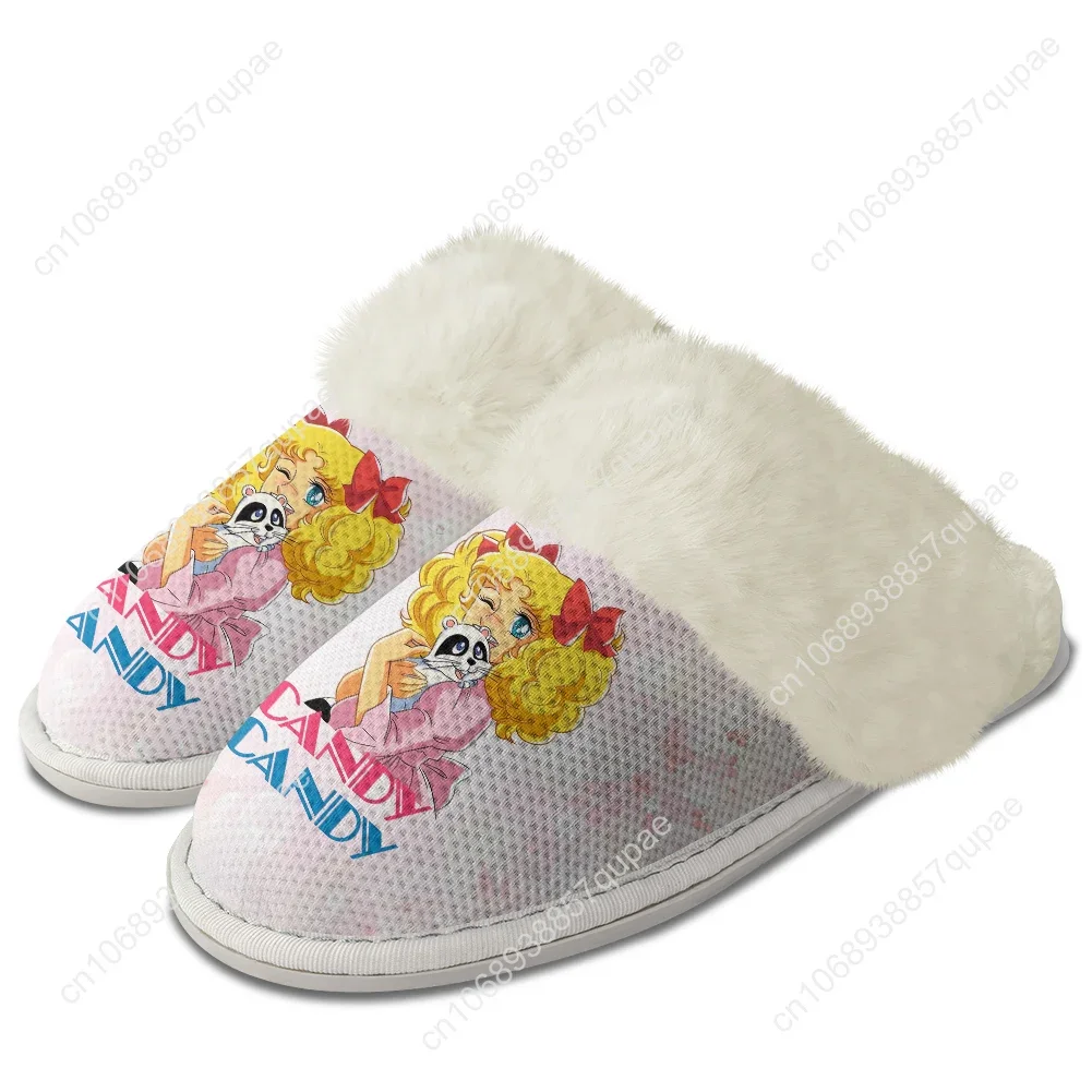 Candy Candy Cozy Plush Slippers Anime Men Women Teenager Cotton Shoes Home Bedroom Warm Slipper Thermal Lightweight Custom Shoes 2