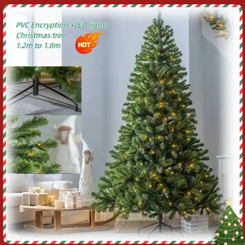 

PVC Artificial Christmas Tree with LED Lights Christmas Tree 120cm To 180cm Christmas Family Party Hotel Atmosphere Decoration