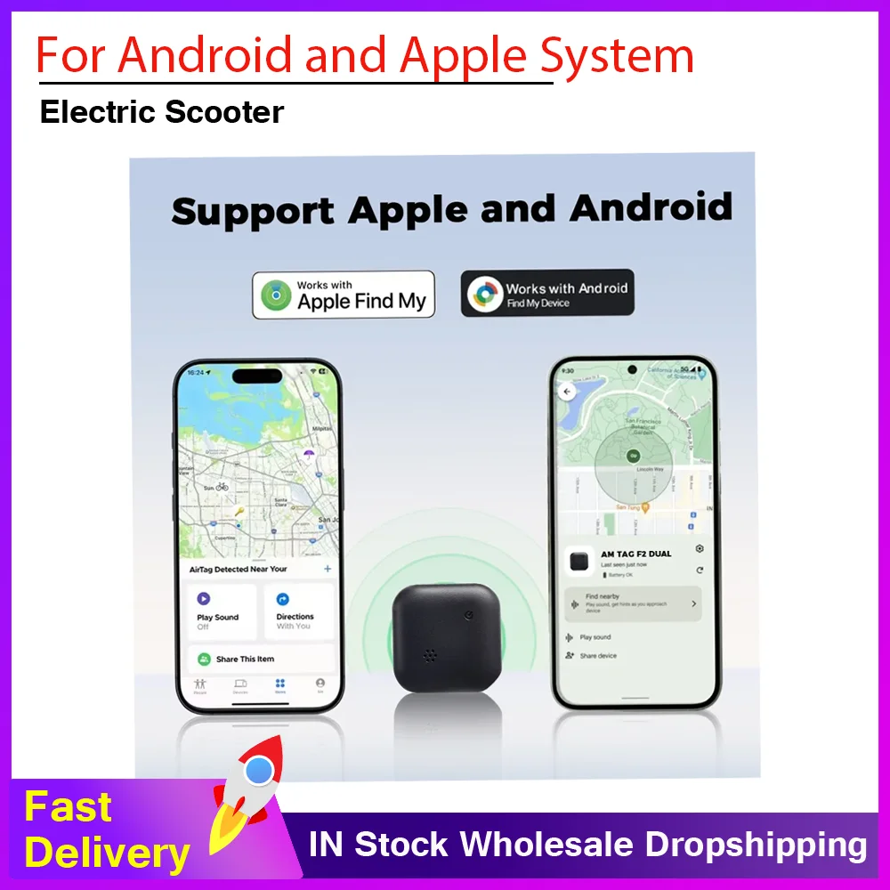 

For Electric Scooter Work for Android and Apple System Finder Mini Smart GPS Tracker Locator Anti-Lost Device Universal