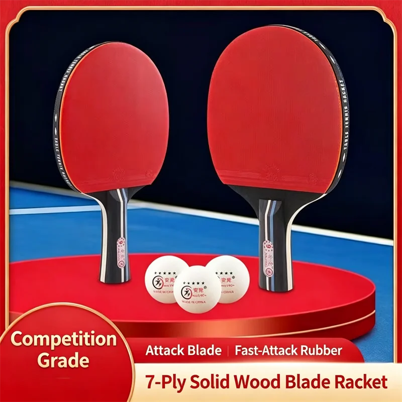 9-Star Carbon Table Tennis Racket Set Professional Competition Grade Adult Racket Genuine Single And Double Paddle Options