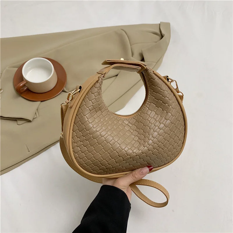 Mode Schwarz Halbmond Tasche Luxus Pu Leder Damen Geldbörsen und Handtaschen Umhängetaschen Frauen Schulter Taschen – Detail 33