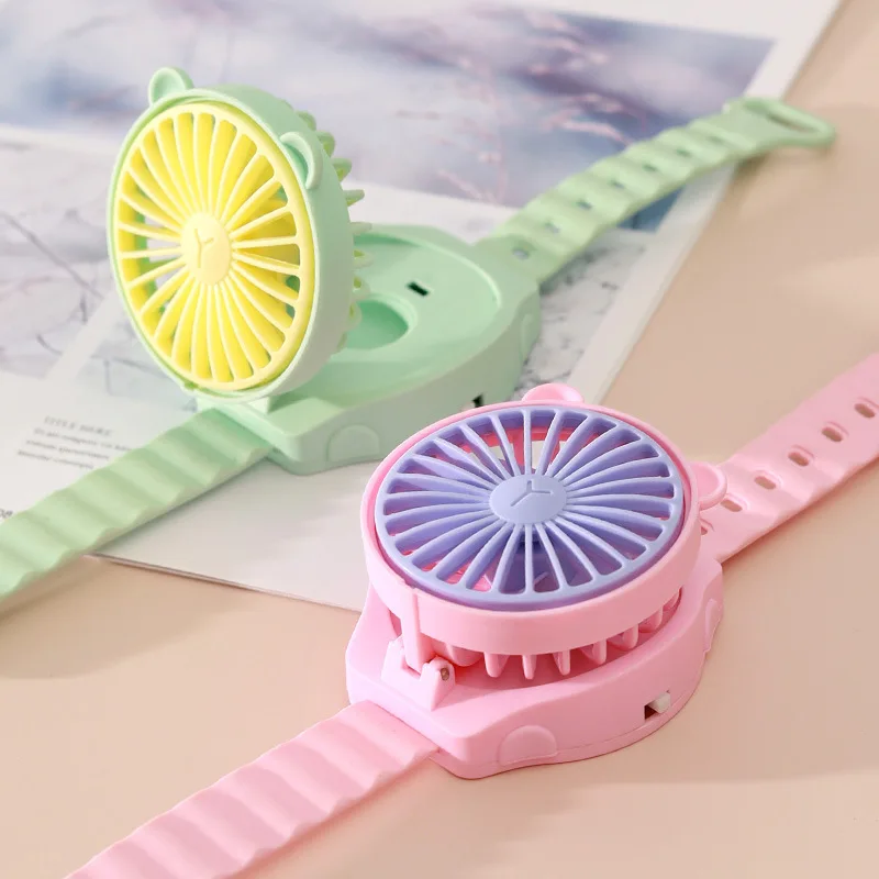 портативный мини-механический вентилятор для часов, портативный ультра-тихий воздушный охладитель с первой скоростью, USB-складной карманный вентилятор