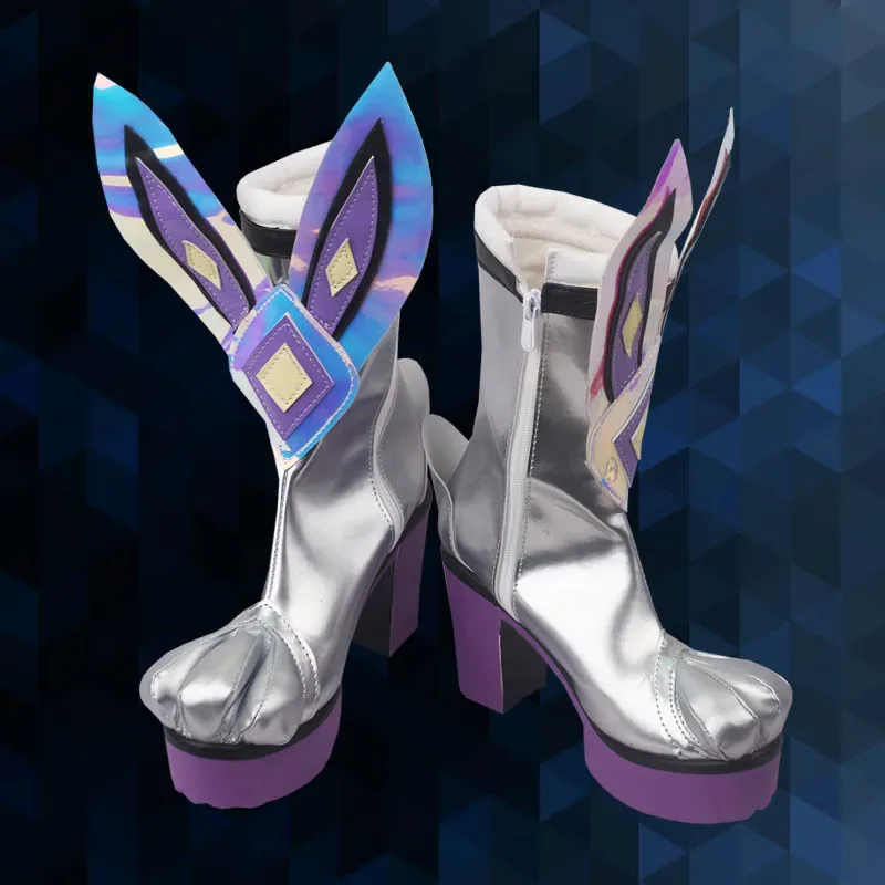 2025 aaa Battle Bunny Shoes Botas de mujer LOL Miss Fortune Pelucas de cosplay 80 cm de largo Marrón con coletas Ha