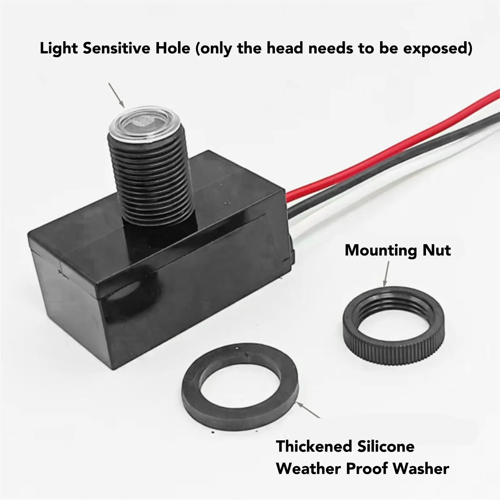 Photocell Light Sensor IP65 Proof Level Multifunctional Compact Outdoor Photoelectric Light Control Switch Photocell Sensor