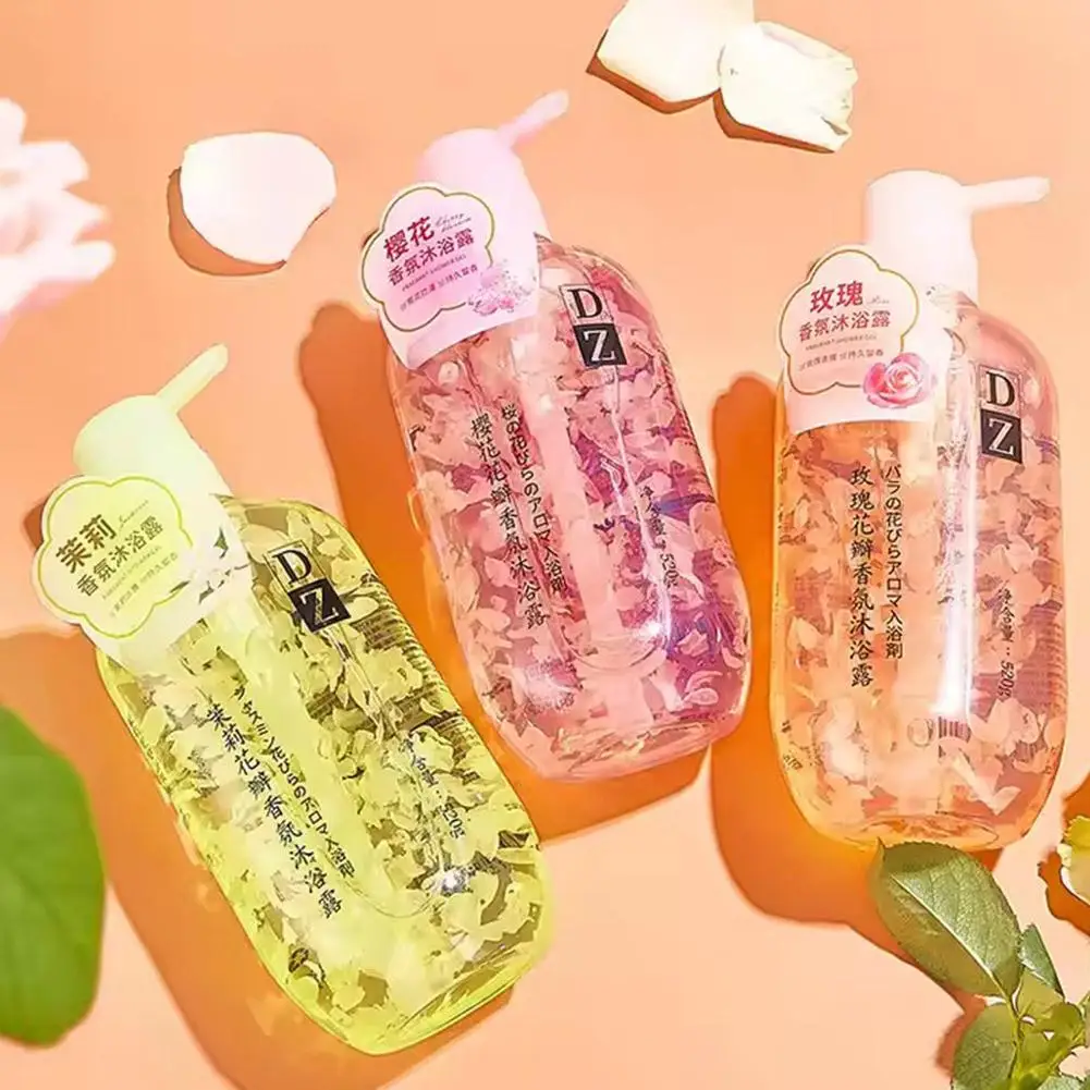 المعطرة ترطيب الجسم غسل الورد ساكورا زهر الياسمين حمام البتلة المنتج العطر العطر الاحتفاظ هلام الاستحمام G7R5