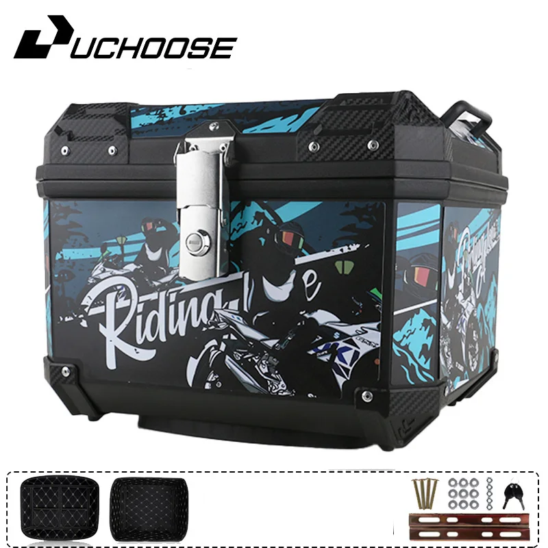 تقريبا 45L دراجة نارية مربع خلفي العالمي ل R1200GS R1250GS F800GS F850GS سعة كبيرة العلوي الخلفي الأمتعة أداة مربع خلفي #4