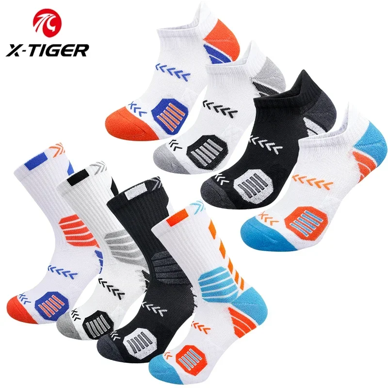 Chaussettes de Sport pour hommes et femmes, X-TIGER 3/4 paires, nouveau Style, respirantes, pour Sport, course, Camping, Football