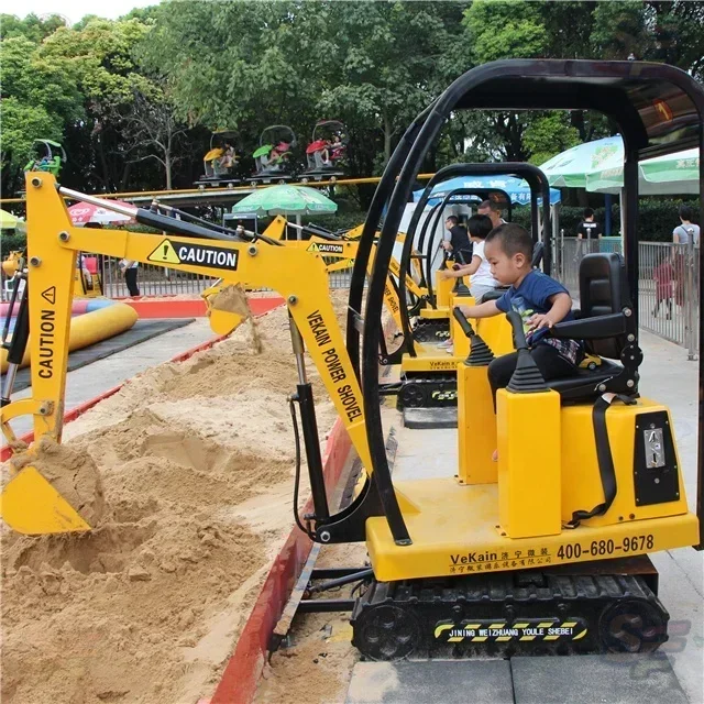 

VEKAIN Children's Mini Electric Children's Excavator Ride! Amusement Park Amusement Children's Toys Games Electric Mini Excavato