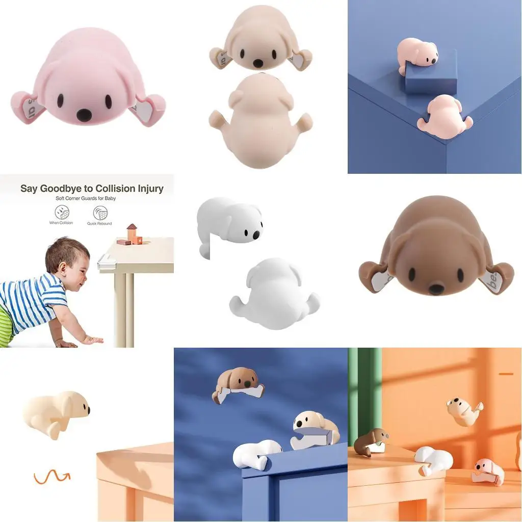 

Cartoon Dog Table Corner Protector BPA Silicone Child Safety Proofing Table Corner Guards Adhesive Table Cap Baby L8RB