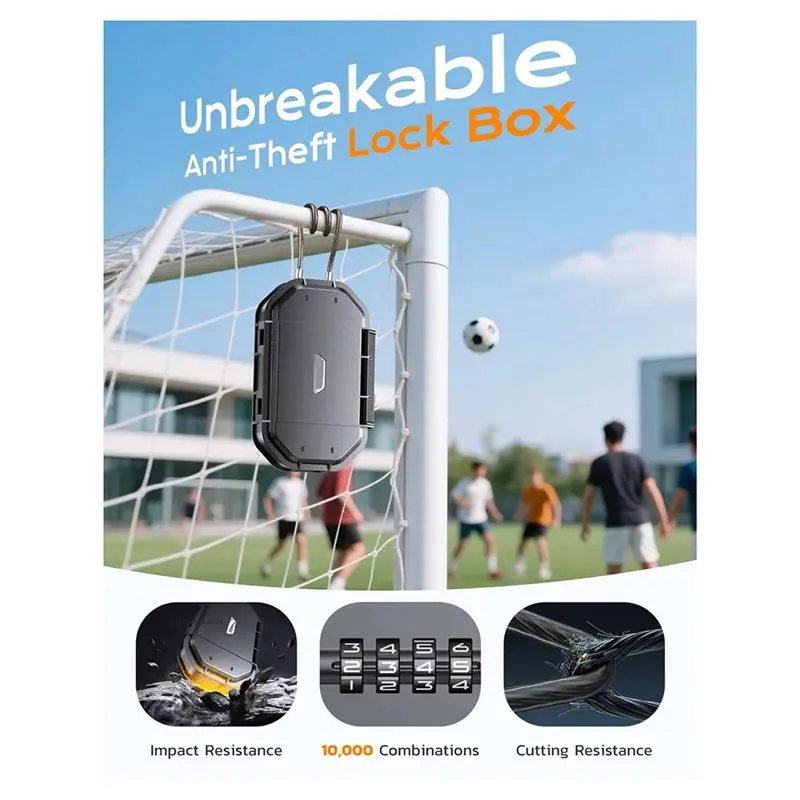 Travel Safe Lock Box Waterproof 4-Digit Combination Steel Cable Security Case Personal Beach Storage Container