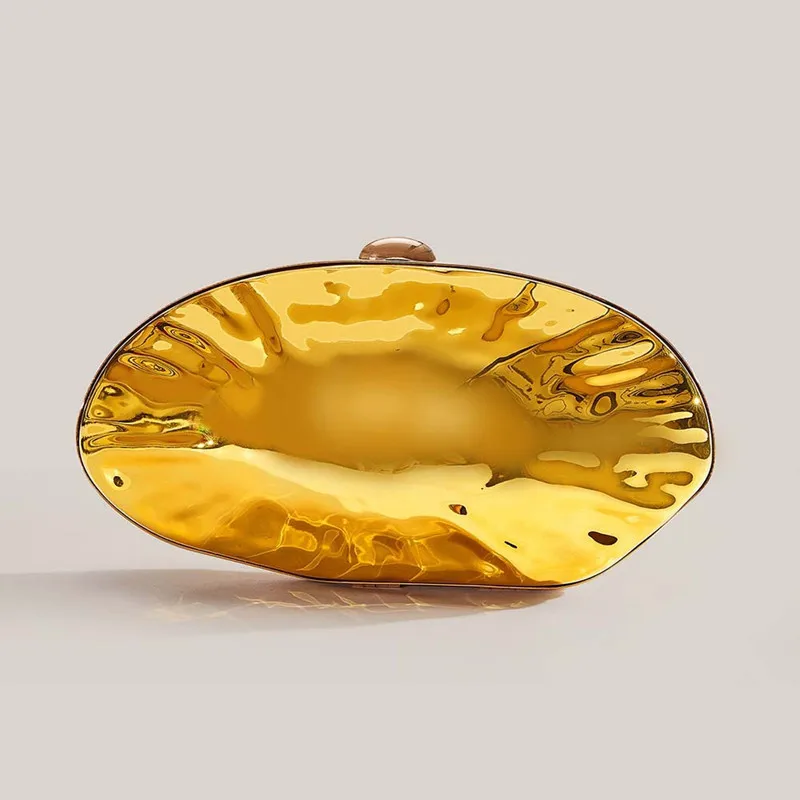 

2025 New Design Grotesque Shell Women Wedding Evening Clutch Bag Dinner Party Acrylic Handbags Goose Egg Box Crossbody Bag